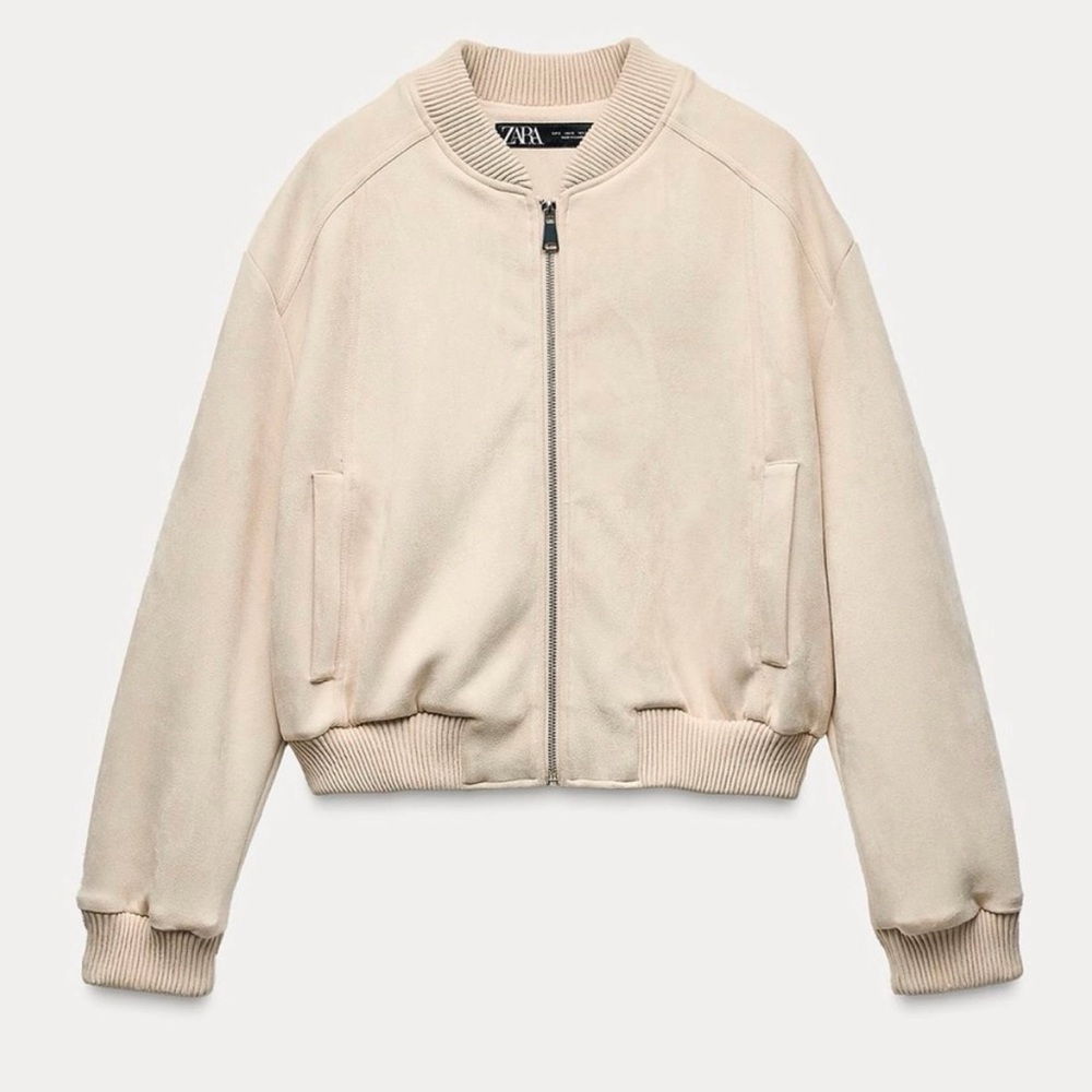 Zara Cream Bomber Jacket